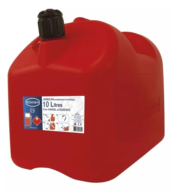 Jerrican plastique 10l avec bec anti-goutte