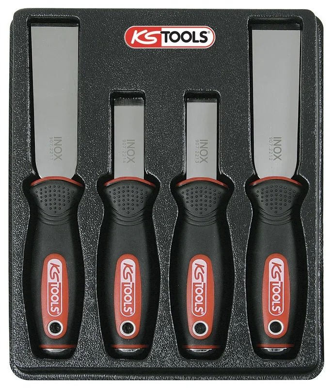 Jeu de 4 grattoirs à lame inox KS TOOLS – 907.2210