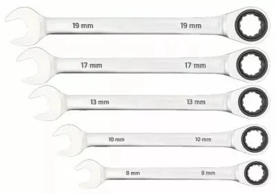 Jeu de 5 clés mixtes à cliquet