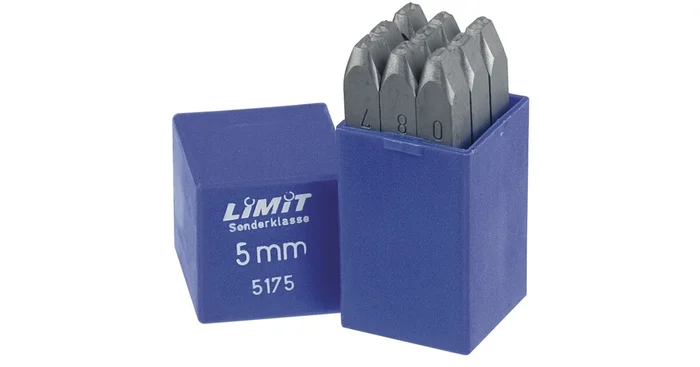 Jeu de chiffres à frapper 9 pcs 0 – 9 en acier trempé fabriqué en Allemagne 200 kp/mm² Limit
