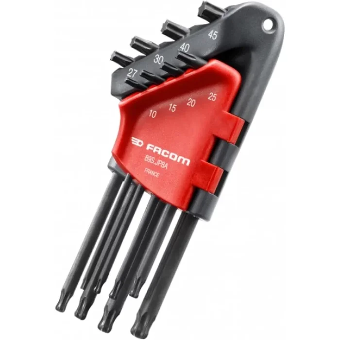 Jeu etui 8 cles males Torx Facom diametre 10 – 15 -20 – 25 – 27 – 30 – 40 et 45 mm