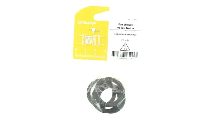 Joint caoutchouc pour Installation sanitaire 26 x 34 – Lot de 5 – Eau froide et Eau chaude