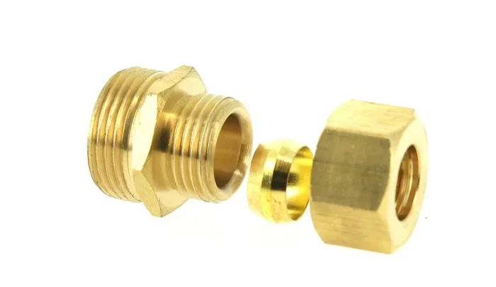 Jonction réduit Bicone Ø14 et raccord M 20 x 27 Laiton – Ref 90793 – Comptoir de Picardie
