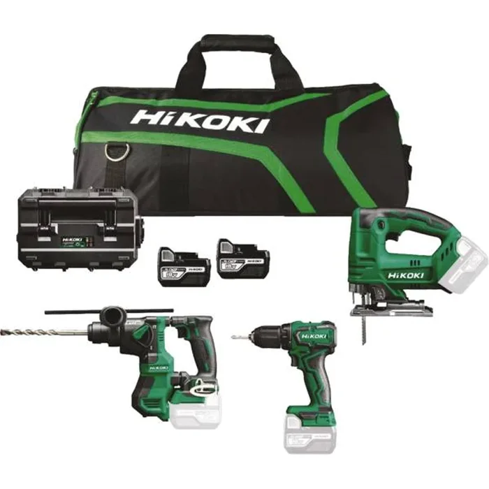 Kit 3 machines 18V perceuse a percussion perforateur et meuleuse avec sac 2 batteries 5Ah