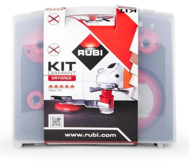 Kit 5 Trépans de diamant coupe à sec de Ø 28, 35, 43, 50 et 68 mm drygres RUBI – 50936