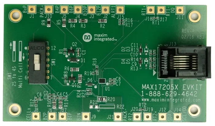 Kit d’évaluation Gestion de l’alimentation Maxim Integrated MAX17205/MAX17215 DS91230+