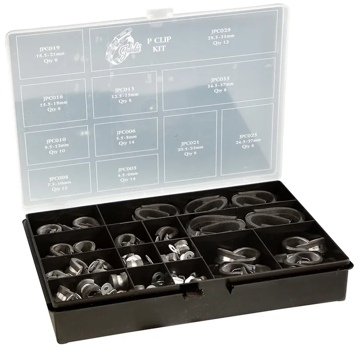 Kit de clips en P Jubilee Collier de serrage, Acier Inoxydable A2 304, 110 Pieces / 11 tailles