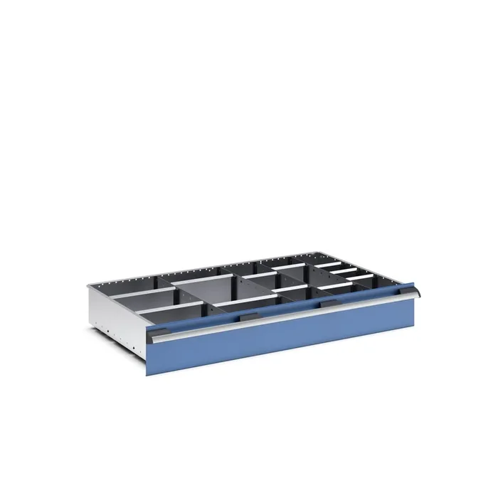Kit de répartition Bott Panneau séparateur Argent en Tôle d’acier, à utiliser avec Tiroirs, Dimensions1050 X 650 X 150mm