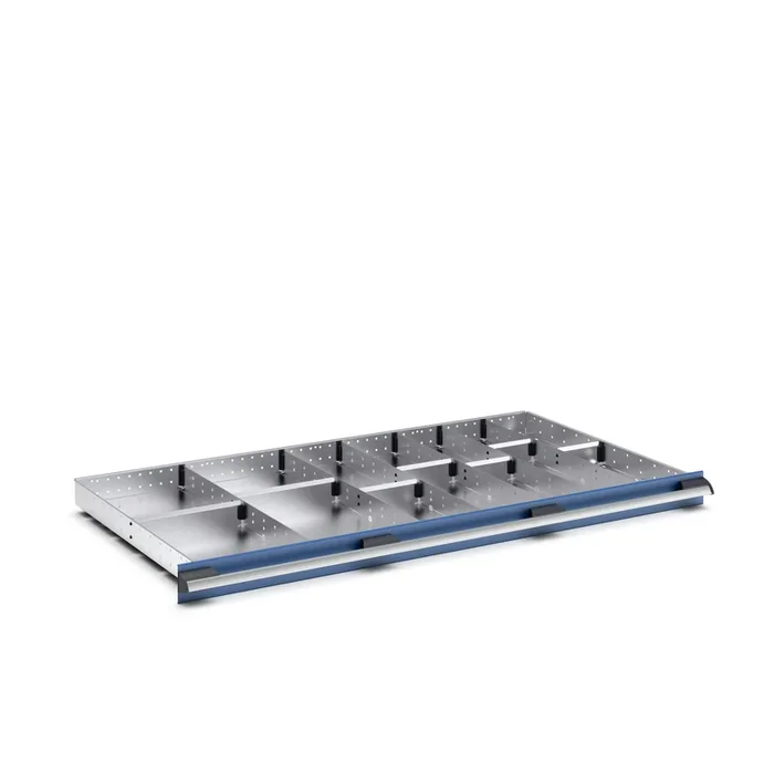 Kit de répartition Bott Panneau séparateur Argent en Tôle d’acier, à utiliser avec Tiroirs, Dimensions1300 X 750 X 75mm