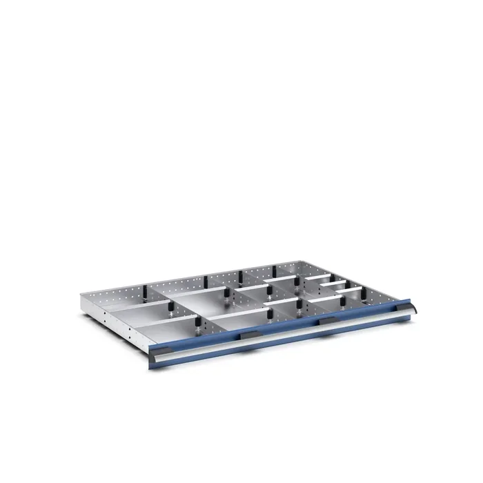 Kit de répartition Bott Panneau séparateur Argent en Tôle d’acier, à utiliser avec Tiroirs, Dimensions1050 X 750 X 75mm