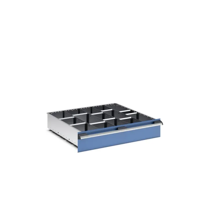 Kit de répartition Bott Panneau séparateur Argent en Tôle d’acier, à utiliser avec Tiroirs, Dimensions800 X 750 X 150mm