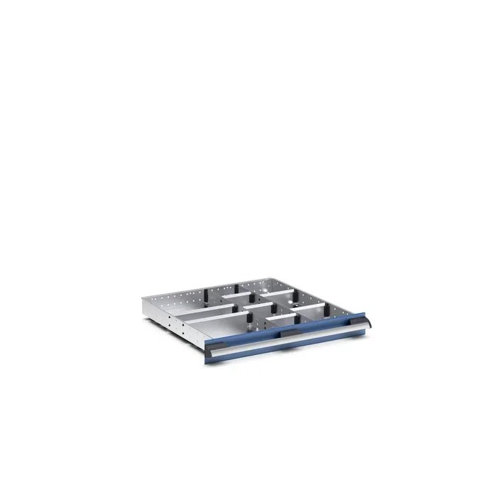 Kit de répartition Bott Panneau séparateur Argent en Tôle d’acier, à utiliser avec Tiroirs, Dimensions650 X 650 X 75mm