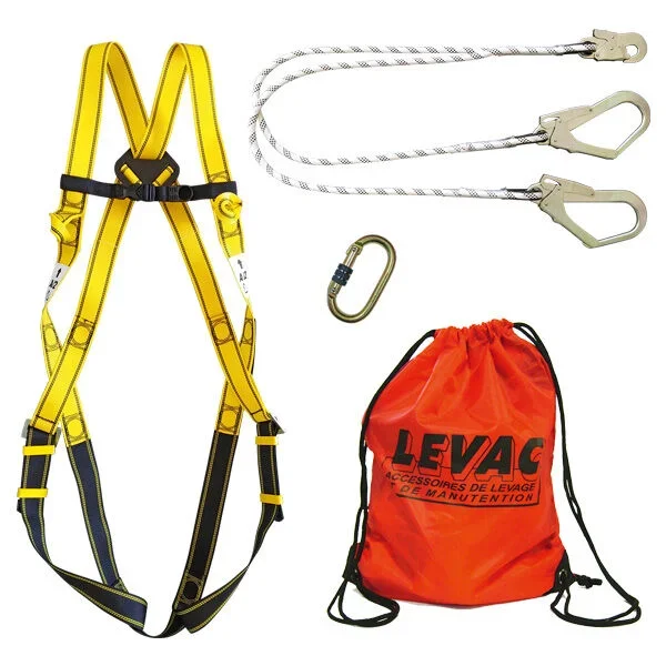 Kit échafaudage harnais 3800A + longe 3802C15 + Mousqueton LEVAC – 3616KIT7