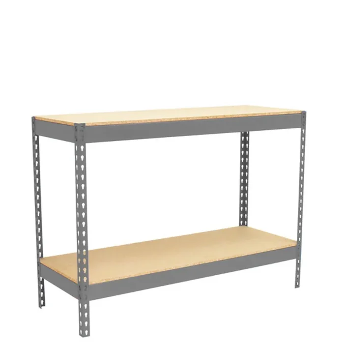 Kit établi Basic – 900x1200x750 – 2 niveaux Gris/Bois – SIMON RACK – 8435104992388