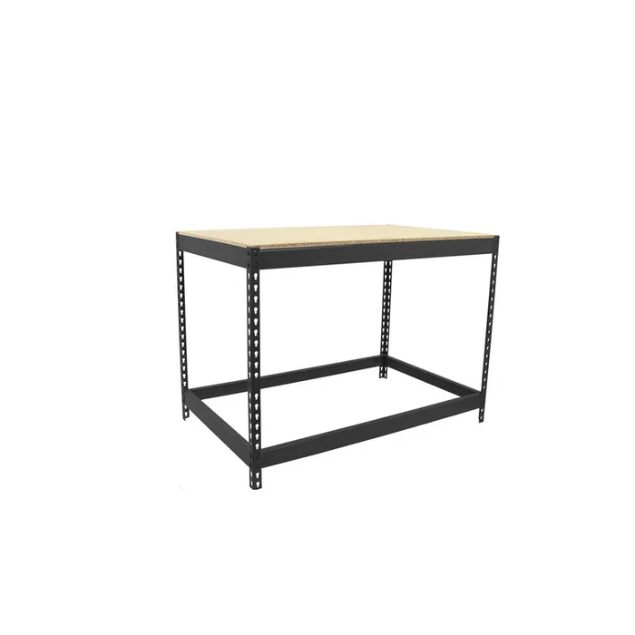 Kit établi Basic – 900x1800x750 – 1 niveau Anthracite/Bois – SIMON RACK – 8425437137563