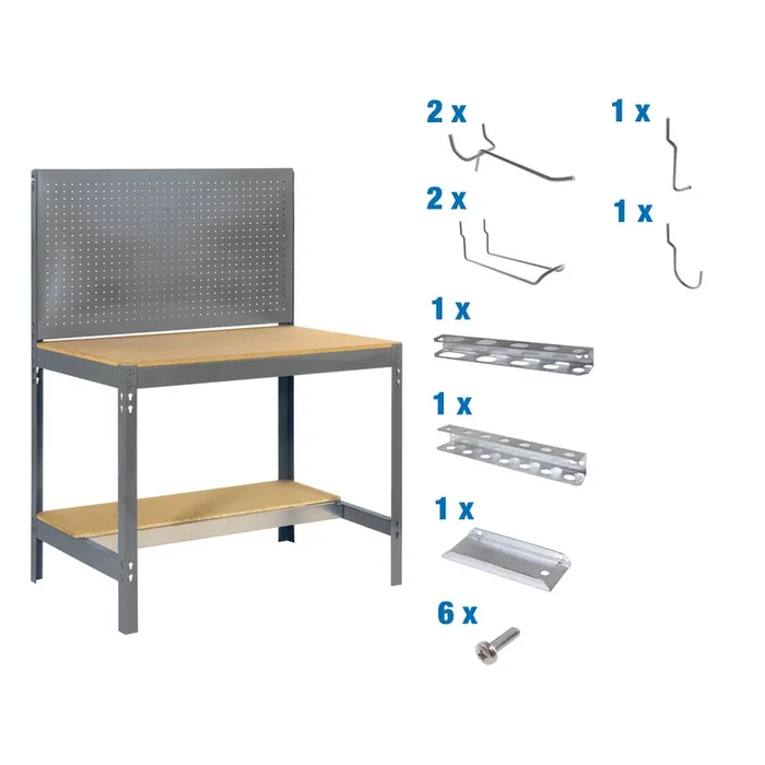 Kit établi Bricolage – 1445x1210x610 – Gris – SIMON RACK – 8425437072406