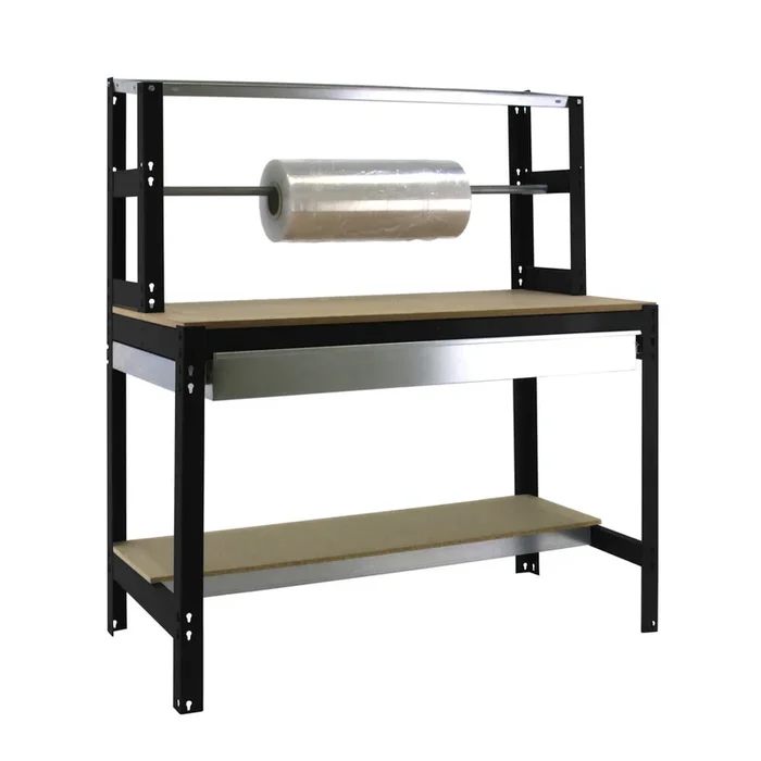 Kit établi Bricolage – 1445x1210x760 – 3 niveaux Anthracite/Bois – SIMON RACK – 8425437138355