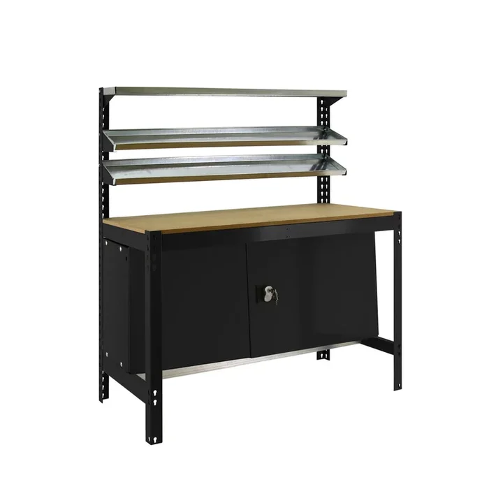 Kit établi Bricolage – 1555x1210x760 – 1 niveau Anthracite/Bois – SIMON RACK – 8425437138140