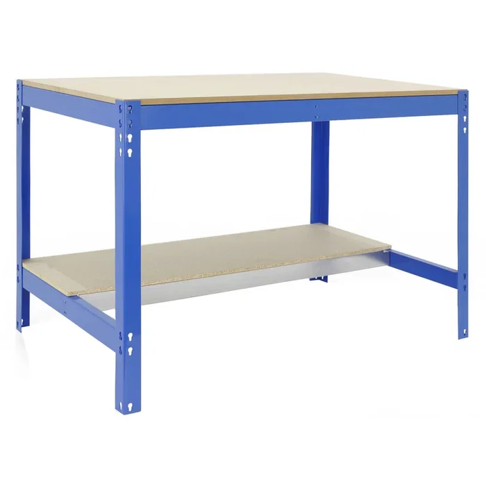 Kit établi Bricolage – 842x910x610 – 2 niveaux Bleu/Bois – SIMON RACK – 8435104919712