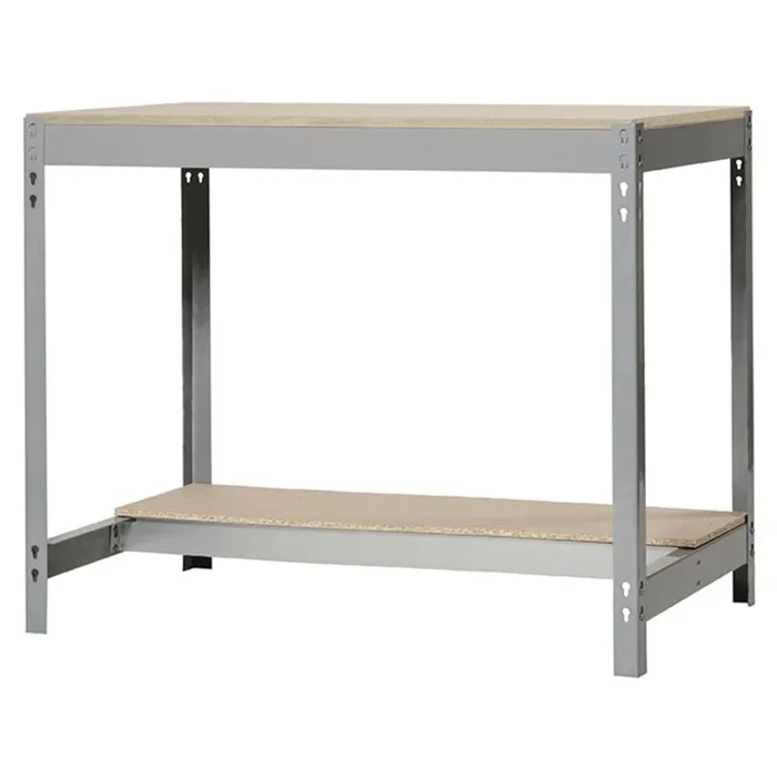 Kit établi Bricolage – 842x910x760 – 2 niveaux Gris/Bois – SIMON RACK – 8435104991947