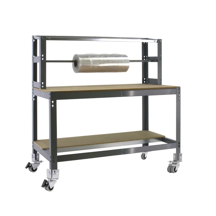 Kit établi mobile Bricolage – 1520x1210x760 – 3 niveaux Gris/Bois – SIMON RACK – 8435104985199