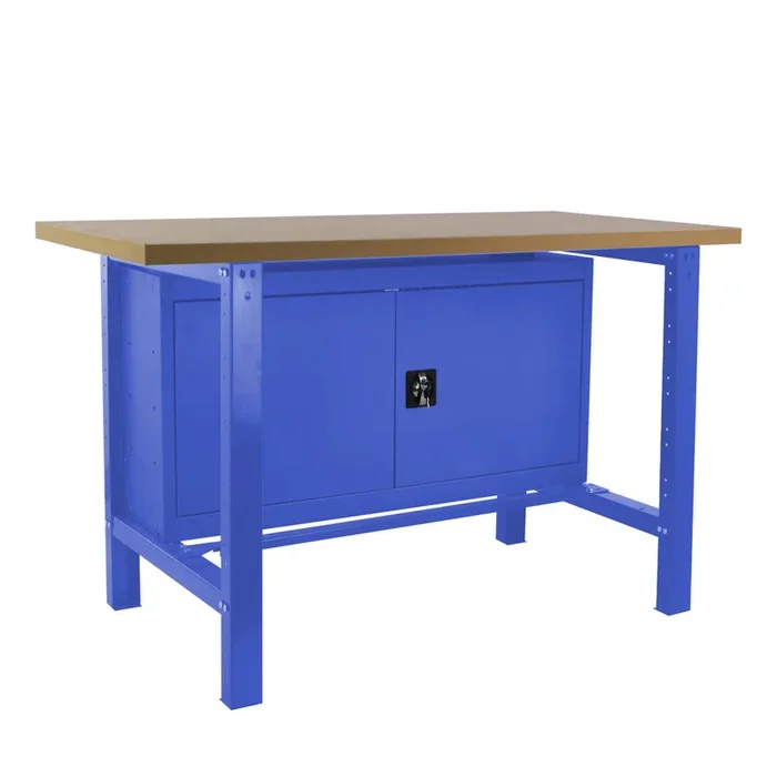 Kit établi mobile Bricolage – 865x1200x750 – 1 niveau Bleu/Bois – SIMON RACK – 8435104942598