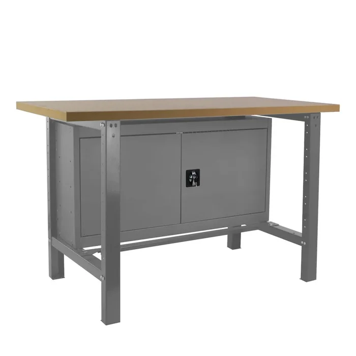 Kit établi mobile Bricolage – 865x1200x750 – 1 niveau Gris/Bois – SIMON RACK – 8435104942604