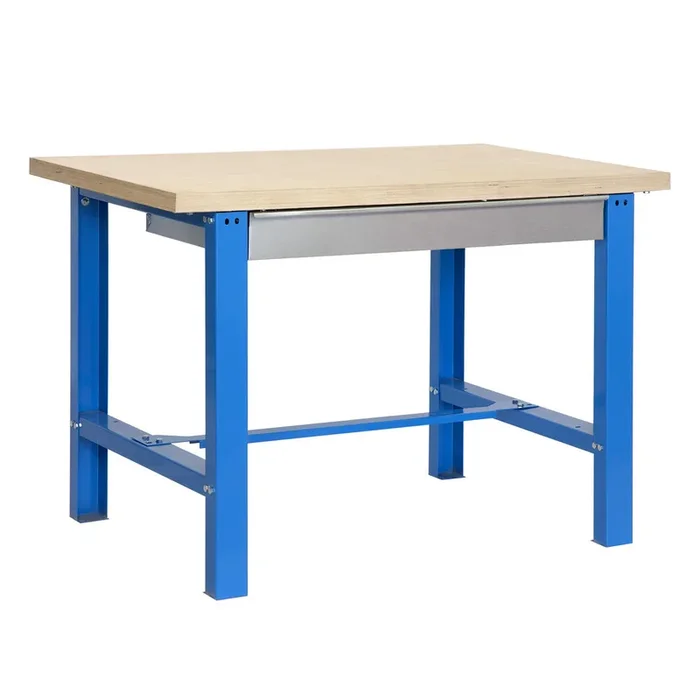 Kit établi mobile Bricolage – 865x1500x750 – 1 niveau Bleu/Bois – SIMON RACK – 8435104938096