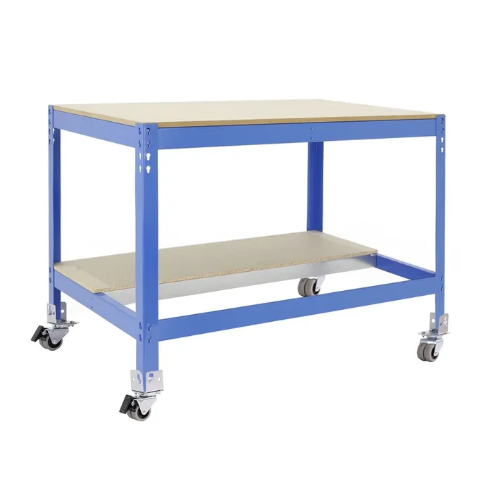 Kit établi mobile Bricolage – 917x1210x760 – 2 niveaux Bleu/Bois – SIMON RACK – 8435104984413