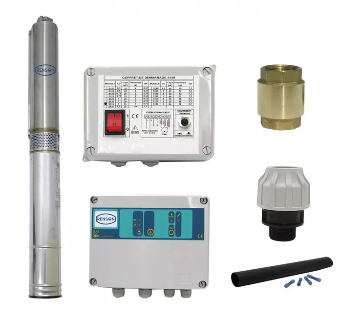Kit pompe de forage mono 4 » moteur huile 1,5kw
