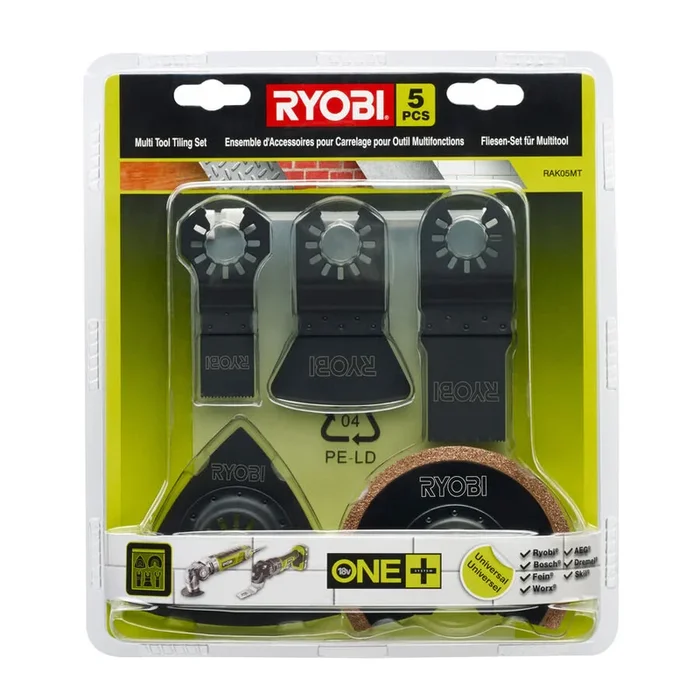 Kit spécial carrelage 5 pièces Multitool (fixation universelle sans outil) RYOBI RAK05MT – 5132002787