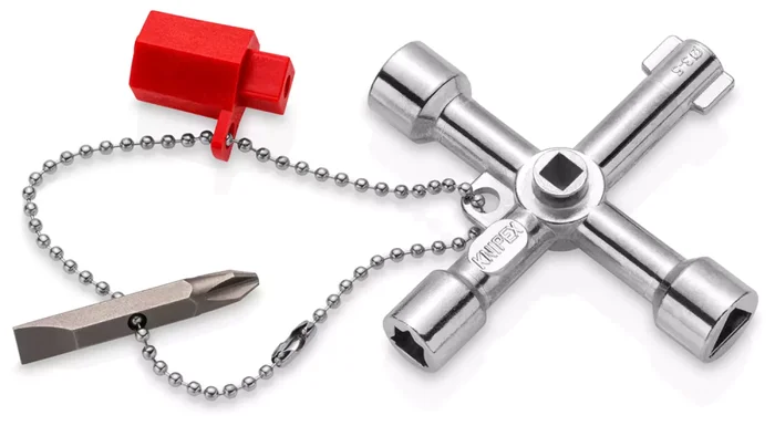 Knipex 00 11 03 – Clé universelle pour armoires de commande pour toutes les armoires et systèmes de fermeture standard