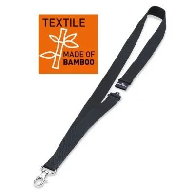 Lacets textile Durable 20 ECO pour badge avec mousqueton – Noir – Lot de 11