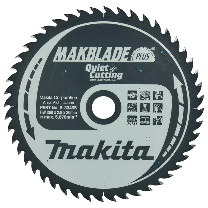 LAM TCT MAKBLADE+ 260/30/48 BOIS MAKITA – B33495