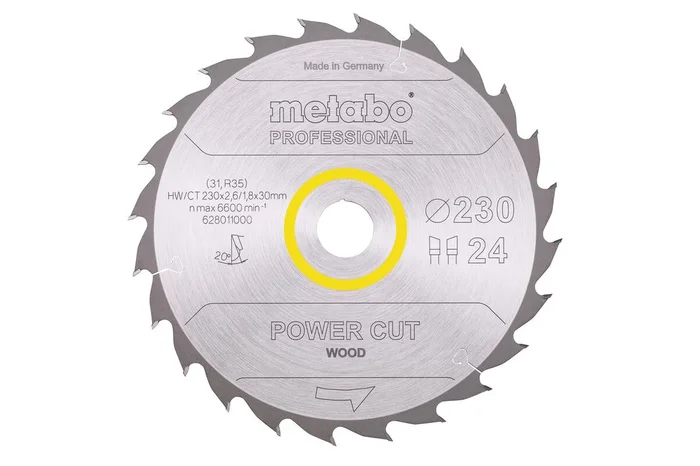 Lame de scie « power cut wood – professional », 230×30, Z24 WZ 20° – METABO – 628011000