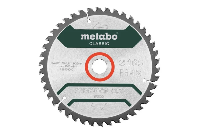 Lame de scie « precision cut wood – classic », 165×20 Z42 WZ 5 – METABO – 628026000