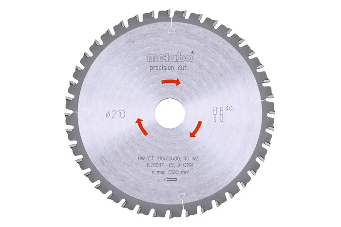 Lame de scie « precision cut wood – professional », 210×30, Z40 WZ 3° – METABO – 628037000