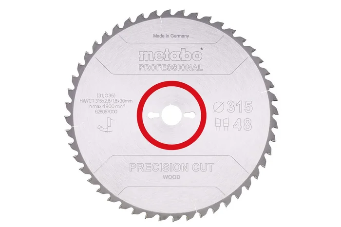 Lame de scie « precision cut wood – professional », 315×30, Z48 WZ 0° – METABO – 628057000