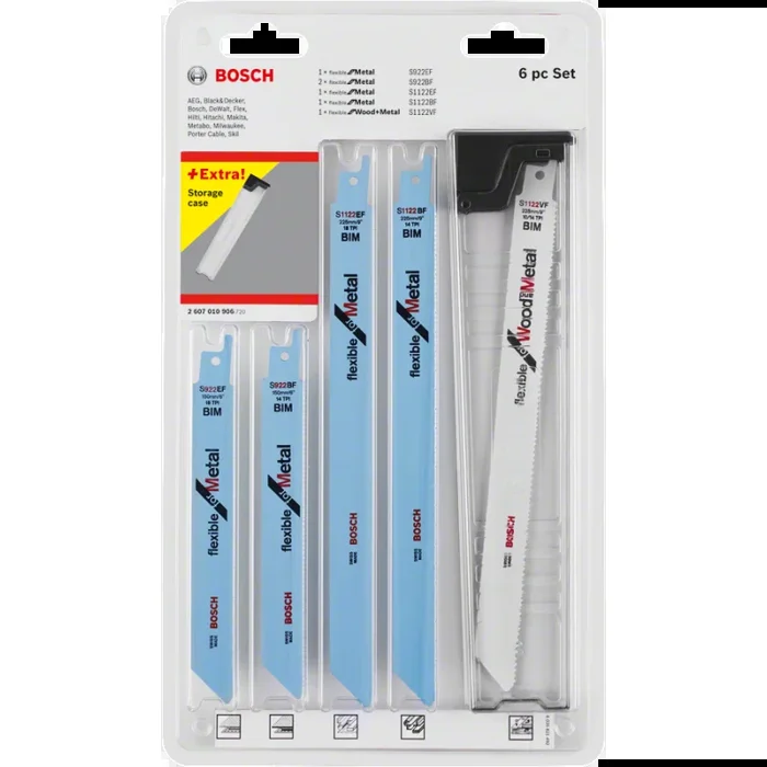 Lame de scie sabre pour bois et metal Bosch – Coffret de 6 pieces