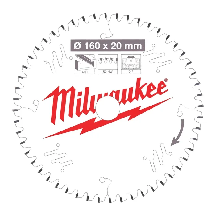 LAME SCIE CIRCULAIRE BOIS 160X20X2,2/52 PLATE MILWAUKEE ACCESSOIRES – 4932471292