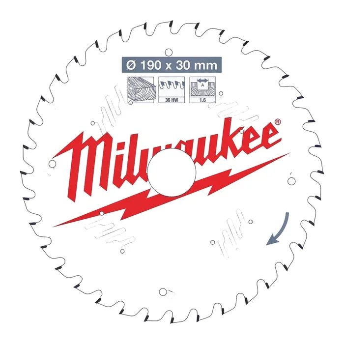 LAME SCIE CIRCULAIRE BOIS 190X30X1,6/36 ALTERNE MILWAUKEE ACCESSOIRES – 4932471301