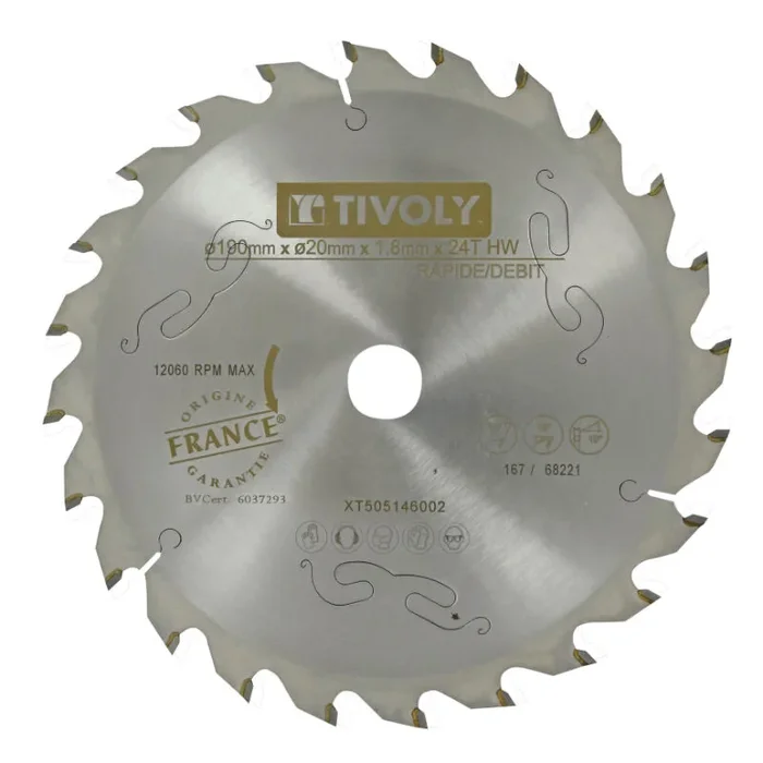 Lames de scie circulaire -Finition -Pour bois -Pour scie portative Ø: 190 x Ø2: 20 x Z: 48 TIVOLY – XT505146103