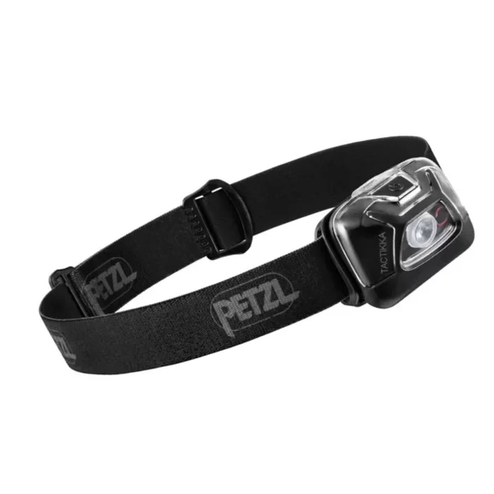 Lampe frontale Petzl Tactikka + eclairage blanc ou rouge couleur noire 300 lumens