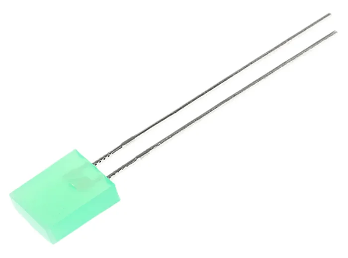 LED Vert, Traversant, Rectangulaire, 2.5 V