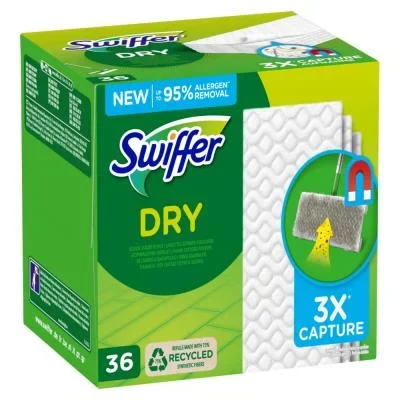 Lingettes sèches sols Swiffer – pour balai Sweeper – boîte de 36