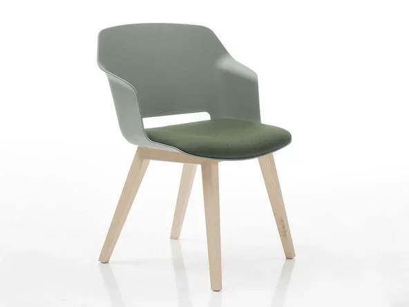Lot de 2 chaises de réunion Clop pied bois – Diemme