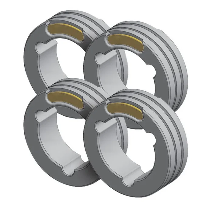 LOT DE 4 GALETS TWIN TYPE F – FIL FOURRE ACIER Ø 1.6/2.4 – Jaune/Gris – GYS – 061958