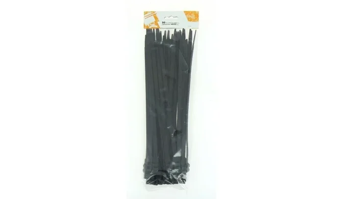 Lot de 50 Colliers Rilsan Noir – Largeur 9 mm – Longueur 350 mm – Debflex