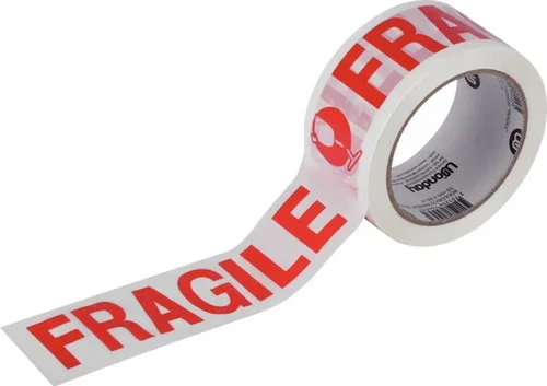 Lot de 6 rouleaux adhésifs, 50 mm x 66 m, imprimés « FRAGILE »