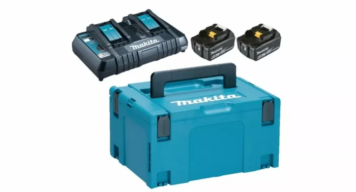 Makita 198077-8 – batterie 18V Li-ion – Set de démarrage – 2 batteries 6,0 ah – avec coffret Mbox